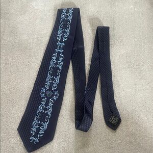 Versace Black Tie with Blue Stitching
